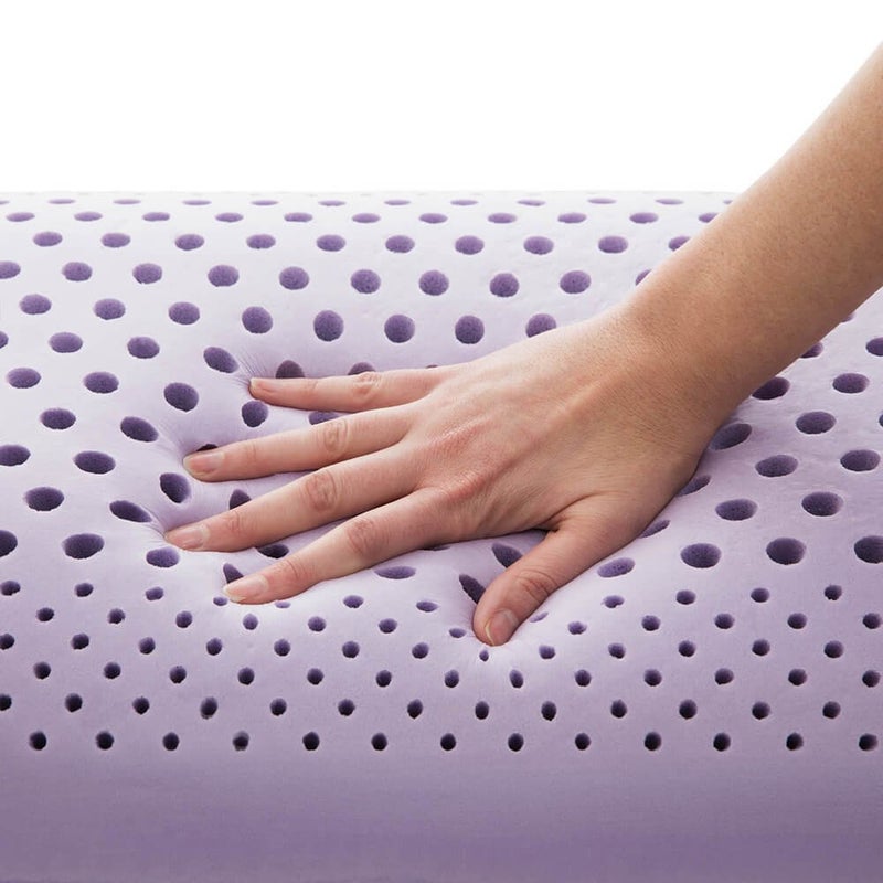 MALOUF Z Zoned Dough Memory Foam Infused with Real Natural Lavender Oil Aromatherapy Pillow Spray Included-Queen, purple - Image 4